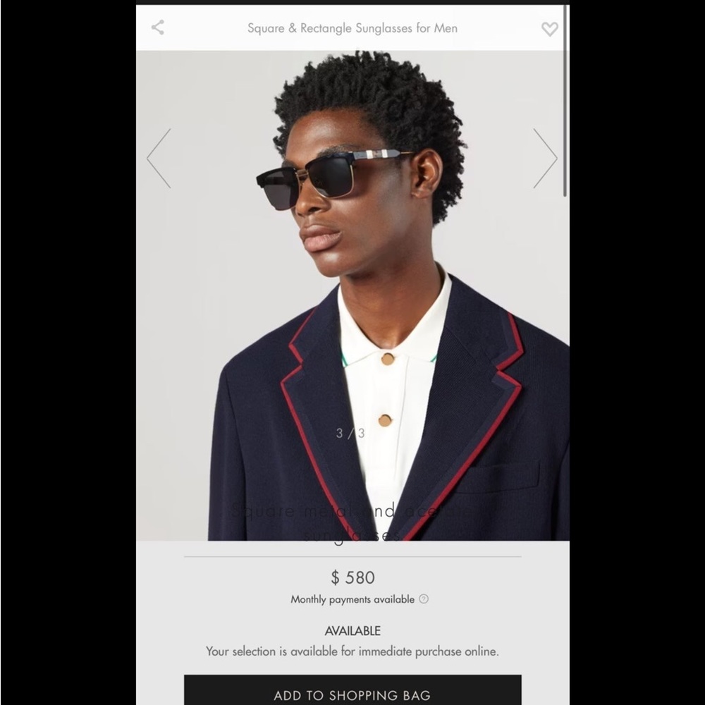 💚Gucci Unisex Metal/Pearl Embellished Frames - Picture 6 of 6